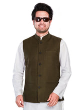 Cotton Nehru Jacket for Men - Green | WCSR1136ML