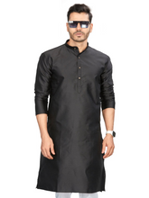 Silk Kurta for Men - Black | KPAVSCIRBL
