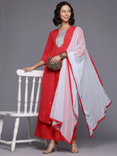 Ethnic Motifs Printed Gotta Patti Kurta With Palazzos & Dupatta-AHKUDUPZ-COMBO-1014