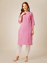 Pink Embroidered Women Kurta Pant Set-Pink1051