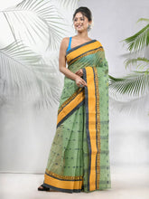 Pistachio Green Pure Cotton Tant Saree With Woven Designs-MA51TT43480103