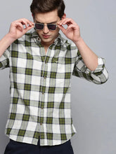 Men Beige Checked Casual Shirt-MARFACHECKS-4435-Beige