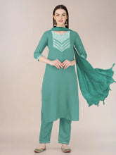 Women Kurta Pant Dupatta Set-1120TEAL