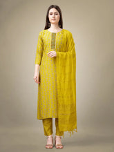 Women Kurta Pant Dupatta Set-1131YELLOW