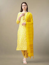 Women Kurta Pant Dupatta Set-1133YELLOW