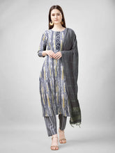 Women Kurta Pant Dupatta Set-1134GRAY