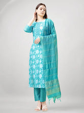 Women Kurta Pant Dupatta Set-1139SKYBLUE