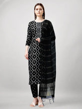 Women Kurta Pant Dupatta Set-1140BLACK