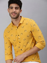Men Yellow Printed Casual Shirt-STANDARDPRINT-1294-Yellow