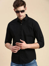 Men Black Checked Casual Shirt-RANGEPRINT-4916-Black