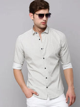 Men Cream Printed Casual Shirt-TKTPRINT-114-Cream
