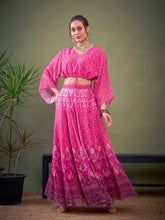 Women Pink Floral Crop Top