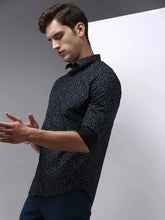 Men Blue Printed Casual Shirt-YONOPRINT-1496-Navyblue