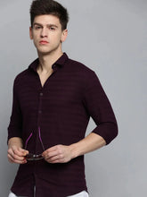 Men Purple Solid Casual Shirt-DEERASTRIPES-2073-Violet
