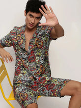 Men Multi Printed Casual Co ords-MARSHALL-1855-Multi