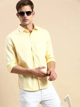 Men Yellow Striped Casual Shirt-PACIFICSTRIPE-4944-Yellow
