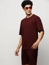 Men Maroon Solid Casual Co ords-AR-CD-11-Maroon