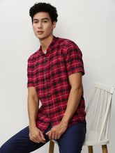 Men Red Checked Casual Casual Shirts-RORACHECKS-93-Red
