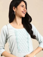 Women's Blue Solid Kurta SetKC-3307-Blue