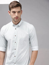 Men White Printed Casual Shirt-EASTIONPRINT-1434-White