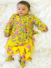 Pure Cotton Dhoti Kurta Set for Boys - Yellow | BS24IN66YWA