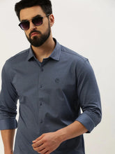 Men Blue Printed Casual Shirt-ATHERKNITS-4997-Blue