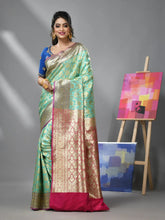 Green Silk Banarasi Saree With Zari Woven Designs-MA52BSL441050047