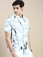 Men White Graphics Casual Shirt-GEORGE-1607-White