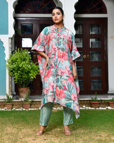 Women Aqua Musline Viscose Digital Printed Kaftan Pant Set-159VAASAQUA