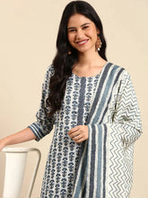 Women's Blue Printed Kurta SetKC-7908-Teal