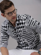 Men Black Printed Casual Shirt-SPARCKPRINT-1531-Black