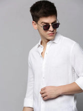 Men White Solid Casual Shirt-HARDIKPURELINEN-3418-White