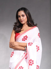 White Pure Cotton Soft Saree With Floral Embroidery Work-MA54CT33580100