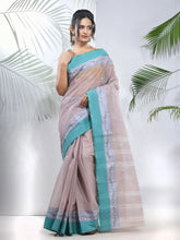 Ecru Pure Cotton Tant Saree With Woven Designs-MA51TT43470119