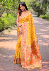 Womens Fashion Ethnic Paithani Yellow Color Sarees-MLSHWSA1993YLW