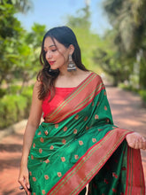Womens Fashion Ethnic Paithani Green Color Sarees-MLSHWSA1997GRN