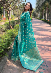 Womens Fashion Ethnic Kanjeevaram Green Color Sarees-MLSHWSA1964GRN