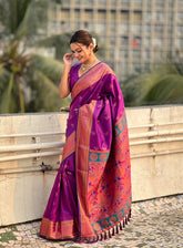 Womens Fashion Ethnic Paithani Maroon Color Sarees-MLSHWSA1959WNE