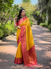 Womens Fashion Ethnic Kanjeevaram Yellow Color Sarees-MLSHWSA1887YLW
