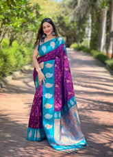 Womens Fashion Ethnic Kanjeevaram Purple Color Sarees-MLSHWSA1882PUP
