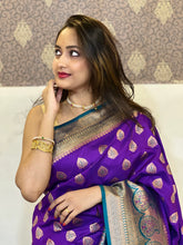 Womens Fashion Ethnic Kanjeevaram Violet Color Sarees-MLSHWSA1877VLT