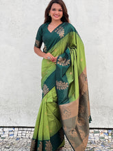 Womens Fashion Ethnic Kanjeevaram Green Color Sarees-MLSHWSA1838GRN
