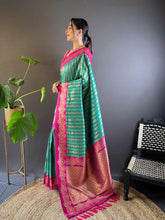 Womens Fashion Ethnic Kanjeevaram Green Color Sarees-MLSHWSA1848GRN