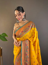 Womens Fashion Ethnic Paithani Yellow Color Sarees-MLSHWSA1834YLW