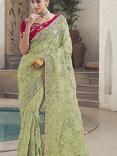 Womens Premium Fashion Ethnic Green Color Saree-MLSHWSA2113GRN0ONE