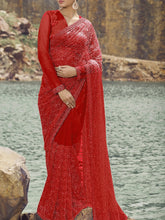 Womens Premium Fashion Ethnic Red Color Saree-MLSHWSA2104RED0ONE