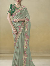 Womens Premium Fashion Ethnic Green Color Saree-MLSHWSA2063GRN0ONE