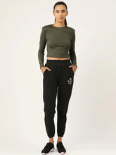 Cotton Terry Joggers in Black