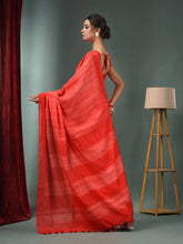 Red Matka Handwoven Saree With Shibori Print-MA50MT062200055