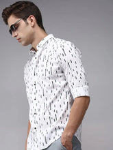Men White Printed Casual Shirt-OMANPRINT-1566-White